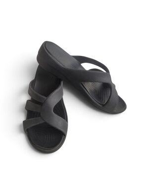 CROCS Sanrah Women's Black  Slide Sandals Cross Strap
